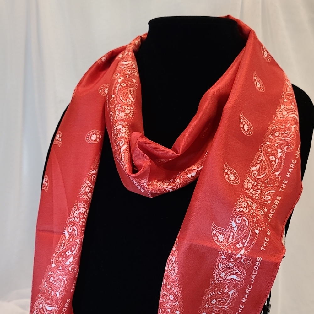 Marc Jacobs Vibrant Red Paisley Scarf